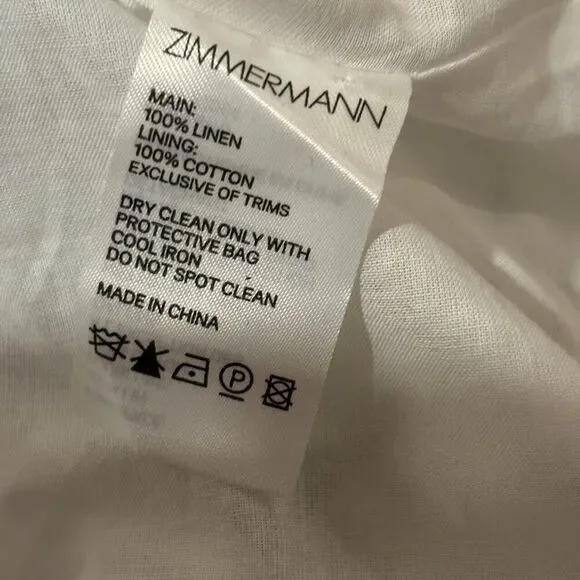 ZIMMERMANN Floral Print Mini Dress ZIM 0 / US 4 white - Picture 12 of 16